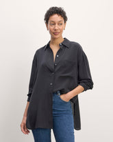 womens-washable-silk-oversized-shirt-black | primary