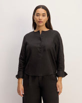 womens-linen-popover-shirt-new-black | primary
