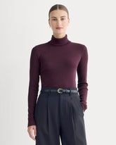 womens-supima-rib-turtleneck-heathered-port-royale | primary
