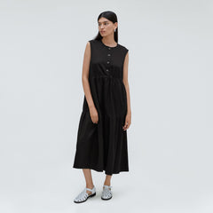 womens-tiered-midi-dress-black | primary