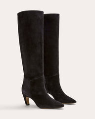 womens-knee-high-banana-heel-boot-black-suede | alt