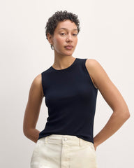 womens-ultrafine-merino-ribbed-shell-tank-navy | primary