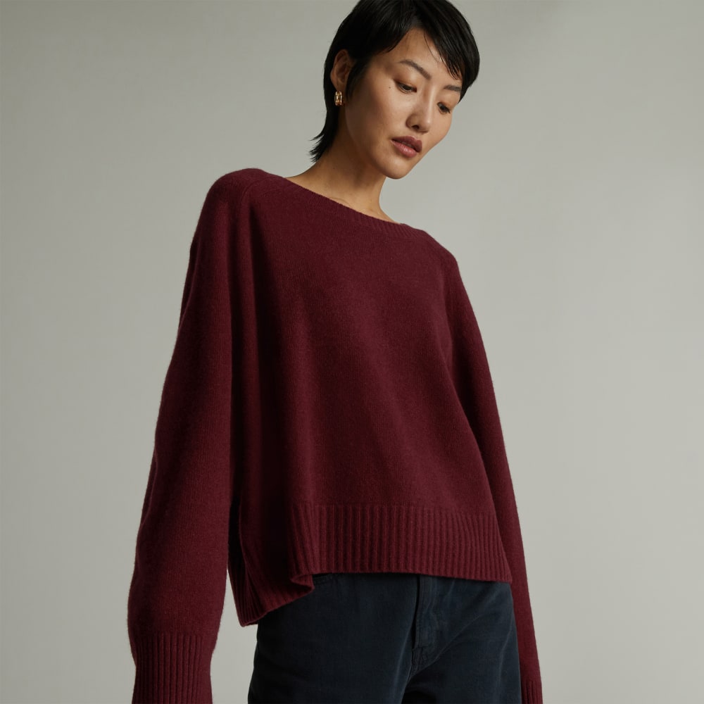 womens-recashmere-cropped-crew-sweater-tawny-port-bubblegum | primary