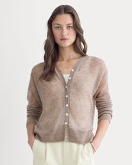 womens-air-alpaca-high-v-cardigan-heathered-chocolate-chip | primary