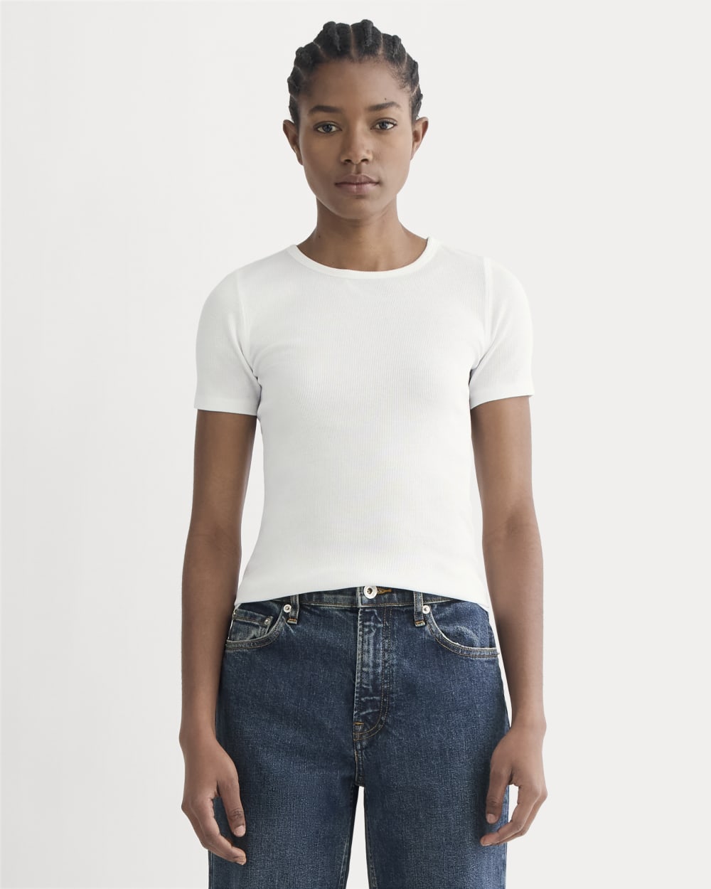 womens-supima-micro-rib-crew-white | primary
