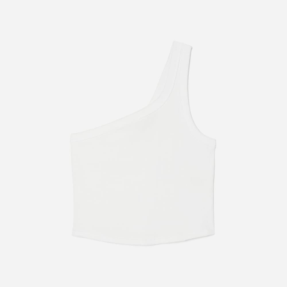 womens-ribbed-one-shoulder-tank-white | alt