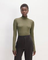 womens-supima-rib-turtleneck-kalamata | primary