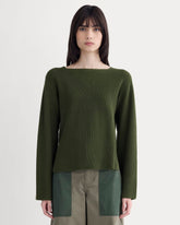 womens-boatneck-top-in-everyday-cotton-dark-green | primary