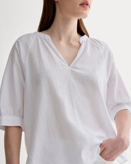 womens-gauze-gathered-top-white