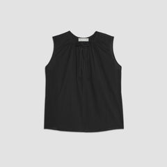 womens-gathered-tie-front-top-black | alt