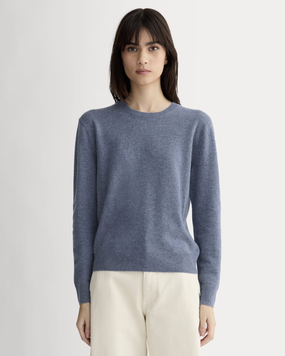 womens-cashmere-classic-crew-sweater-denim-blue | primary