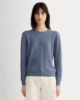 womens-cashmere-classic-crew-sweater-denim-blue | primary