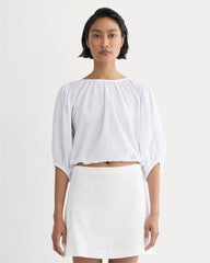 womens-gauze-puff-sleeve-top-white | primary