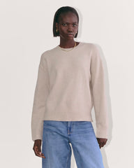 womens-luxe-cotton-cocoon-crew-sweater-heather-mushroom | primary