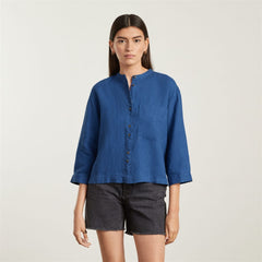 womens-linen-billow-blouse-deep-blue