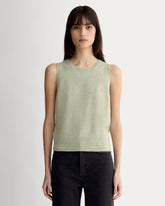 womens-cashmere-classic-sweater-tank-light-heathered-moss | primary