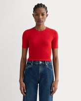 womens-ultrasoft-merino-wool-sweater-tee-classic-red | primary