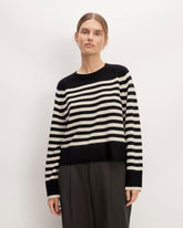 womens-cashmere-boxy-crew-sweater-black-bone | primary