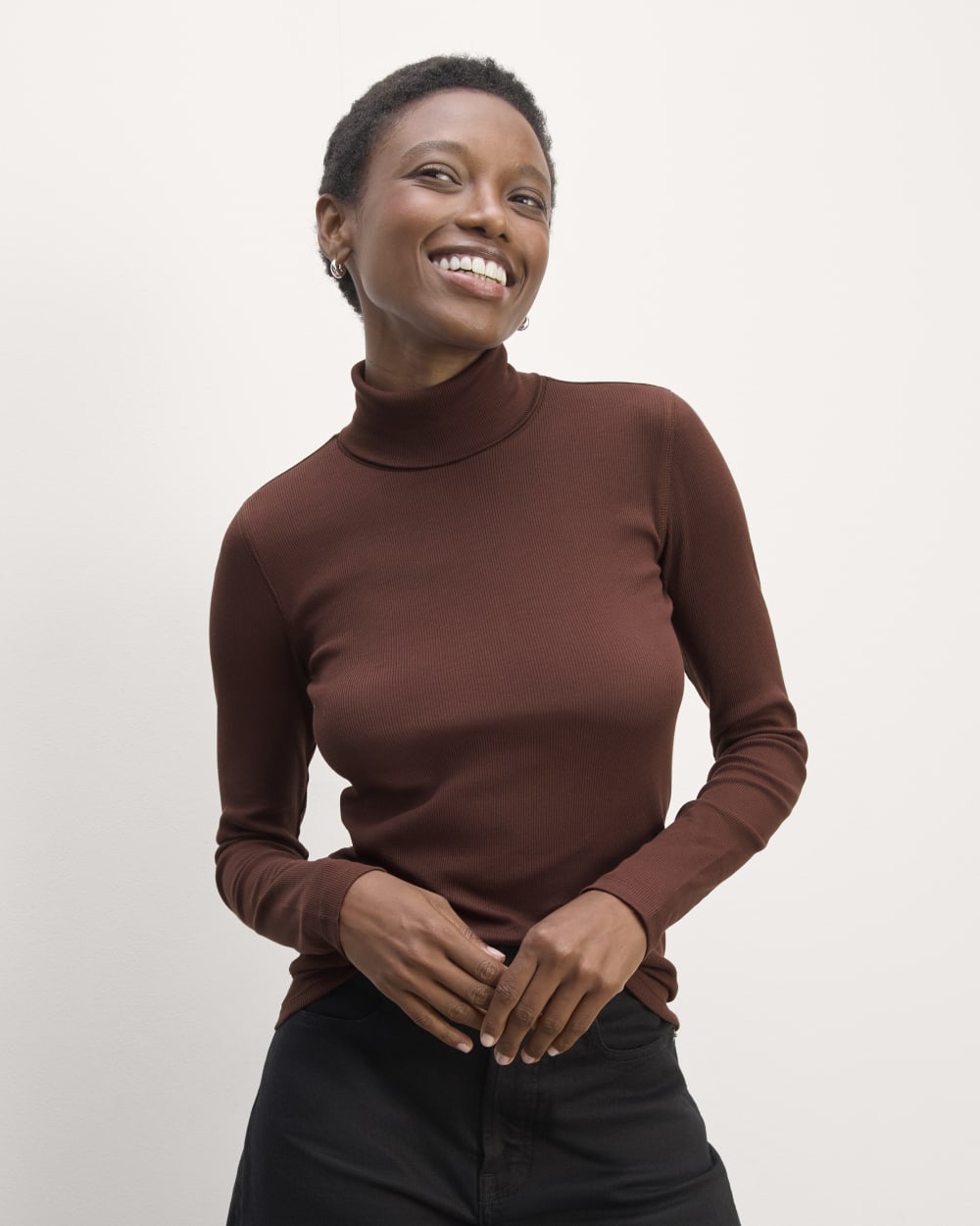 womens-supima-rib-turtleneck-dark-mahogany | primary