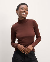 womens-supima-rib-turtleneck-dark-mahogany | primary