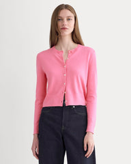 womens-cropped-cardigan-cotton-cashmere-deep-pink | primary