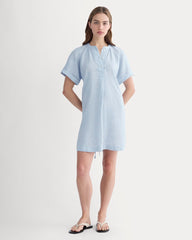 womens-popover-dress-in-linen-skyblue-white | primary