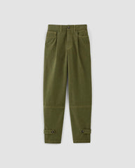 womens-ma-canvas-oversized-barrel-pant-deep-moss-green | alt