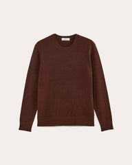 mens-felted-merino-crew-neck-sweater-heather-mahogany | alt