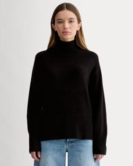 womens-cashmere-boxy-turtleneck-sweater-black | primary