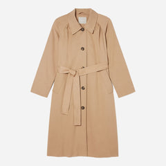 womens-gathered-mac-trench-ash-brown | alt