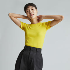 womens-supima-micro-rib-crew-yellow | primary