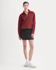 womens-luxe-fleece-zip-polo-merlot