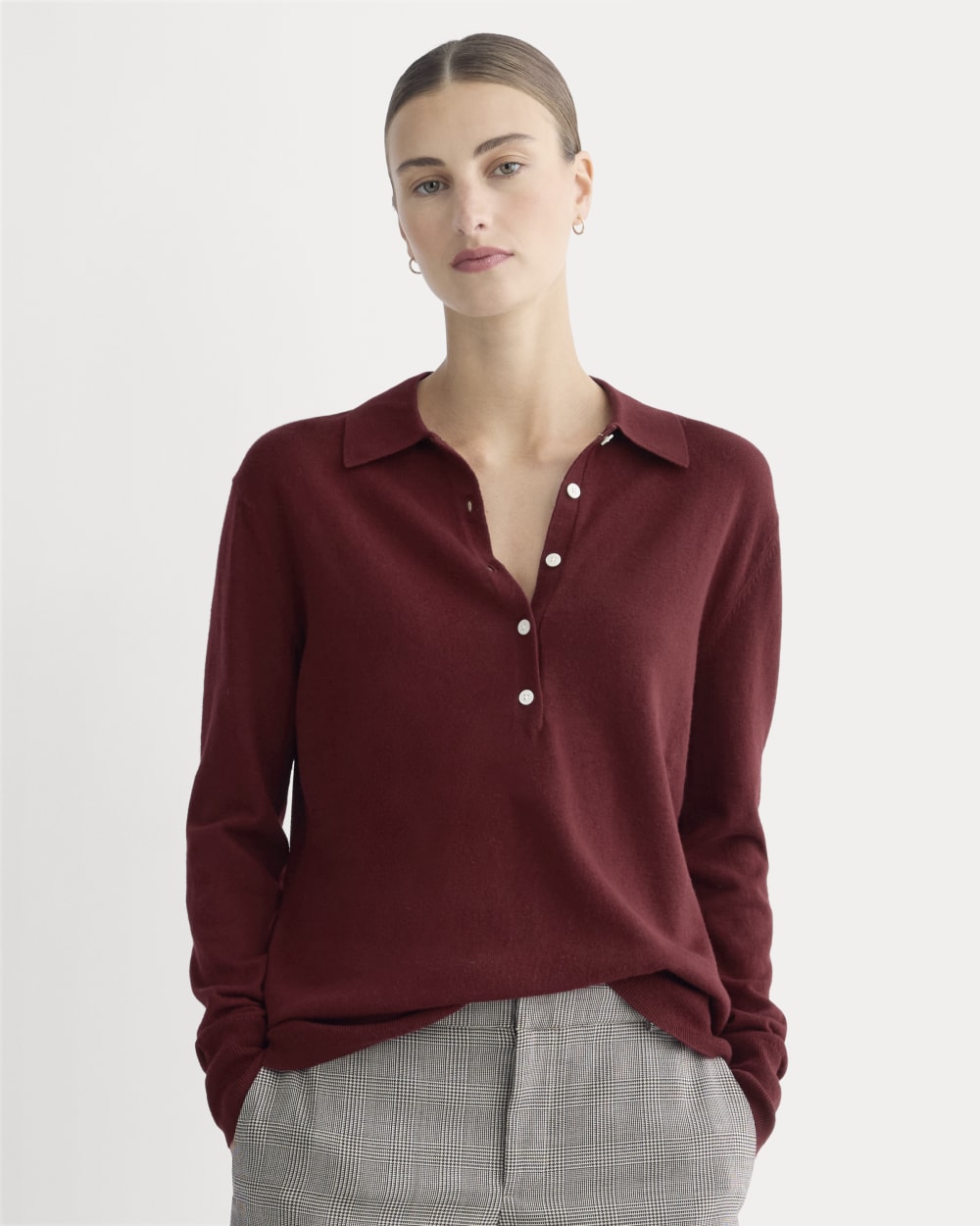 womens-oversized-polo-sweater-merino-deep-red | primary