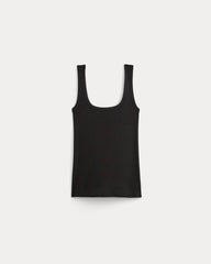 womens-luxe-rib-square-neck-tank-black | alt