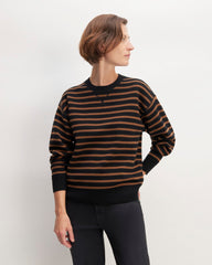 womens-knitted-sweatshirt-black-dark-camel | primary