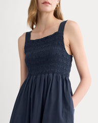 womens-gauze-smock-dress-navy