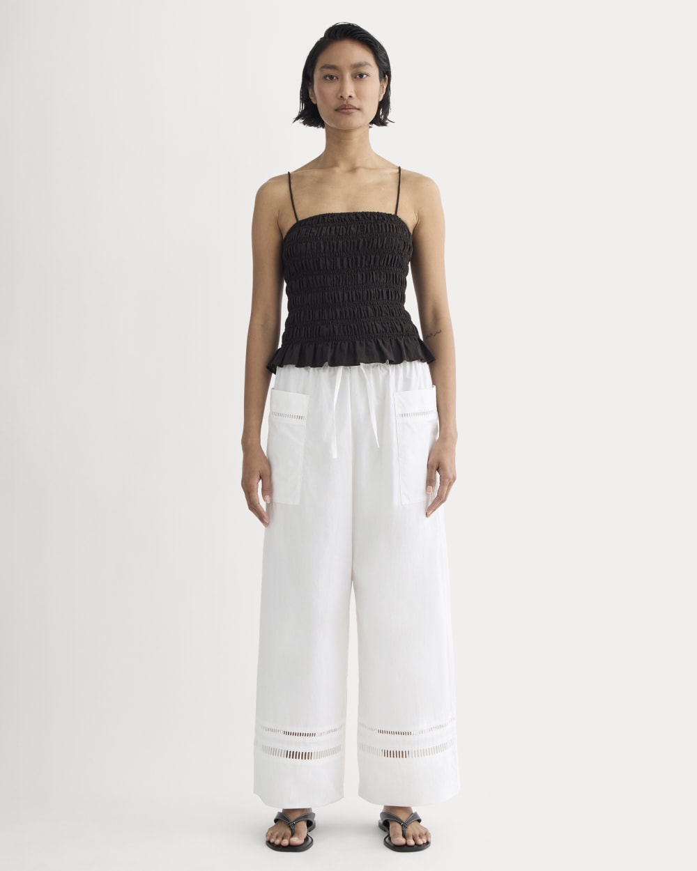 womens-lace-trim-pant-white | primary