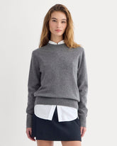 womens-cashmere-slim-crew-sweater-heather-charcoal | primary