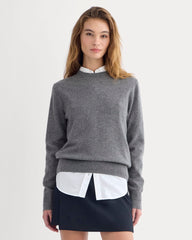 womens-cashmere-slim-crew-sweater-heather-charcoal | primary