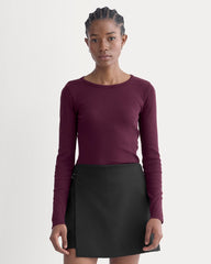 womens-supima-rib-long-sleeve-crew-heathered-port-royale | primary