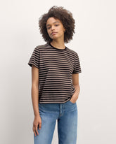 womens-organic-cotton-box-cut-tee-artist-clay-black-stripe | primary