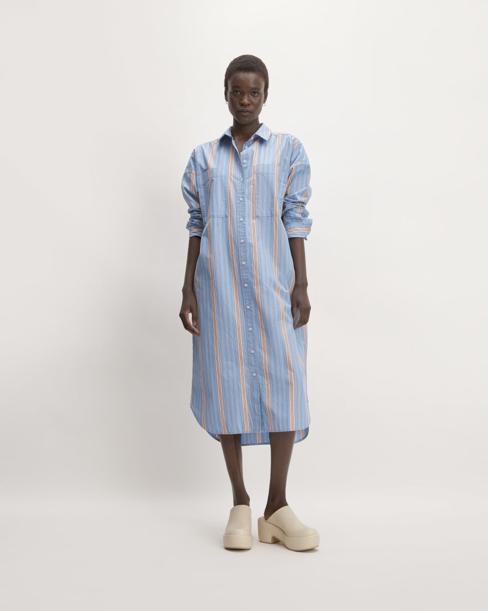 womens-midi-cotton-shirt-dress-blue-black-red | primary