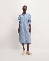 womens-midi-cotton-shirt-dress-blue-black-red | primary