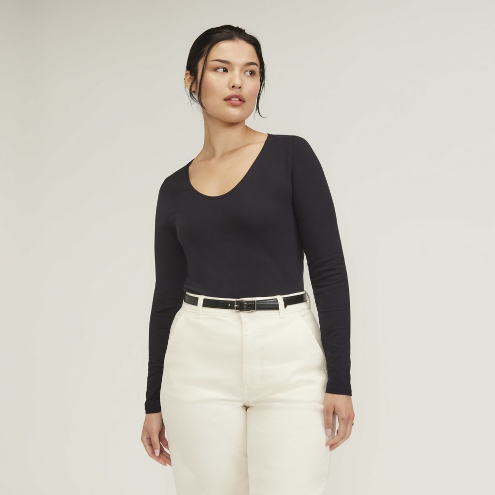 womens-supima-stretch-ballet-neck-tee-black | primary