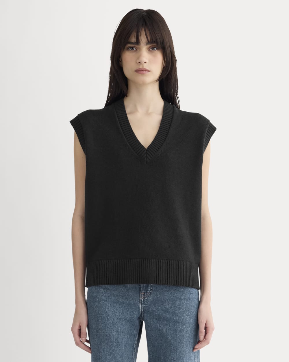 womens-boxy-vest-in-everyday-cotton-black | primary