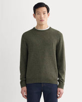 mens-cashmere-crew-heather-army-green | primary