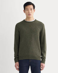 mens-cashmere-crew-heather-army-green | primary