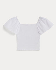 womens-gauze-smocked-top-white | alt