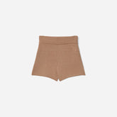 womens-cozy-stretch-short-camel | alt