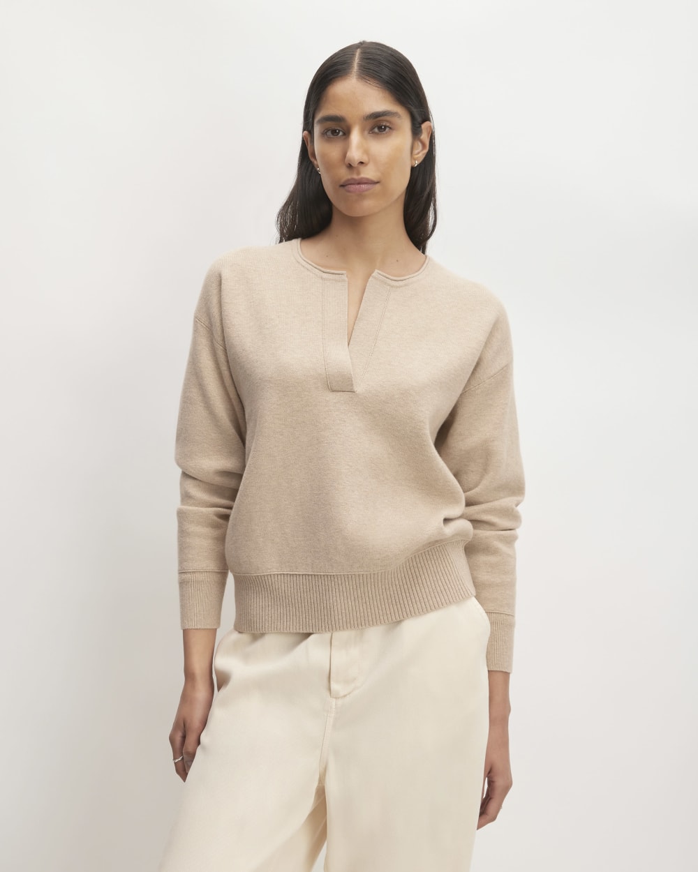 womens-cotton-merino-vintage-henley-warm-oat-heather | primary